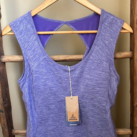 NWT Prana Performance Calico Active Dress Athletic Ultra Violet Shelf Bra - Picture 3 of 9